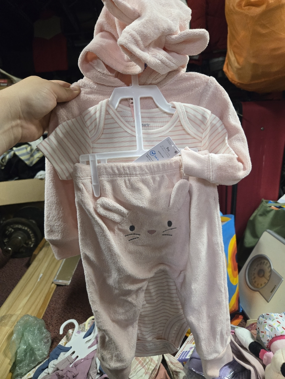 Baby Pink Bunny 3-Piece Outfit Set